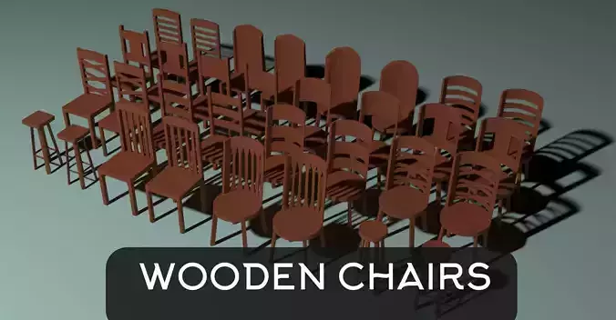 Wooden Chairs and Footstool