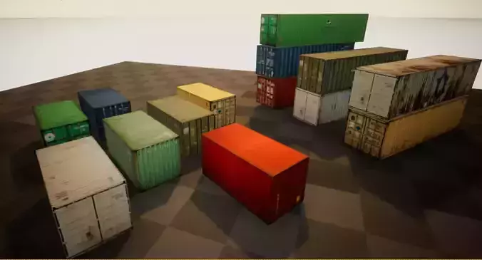 Low Poly Textured Container Pack