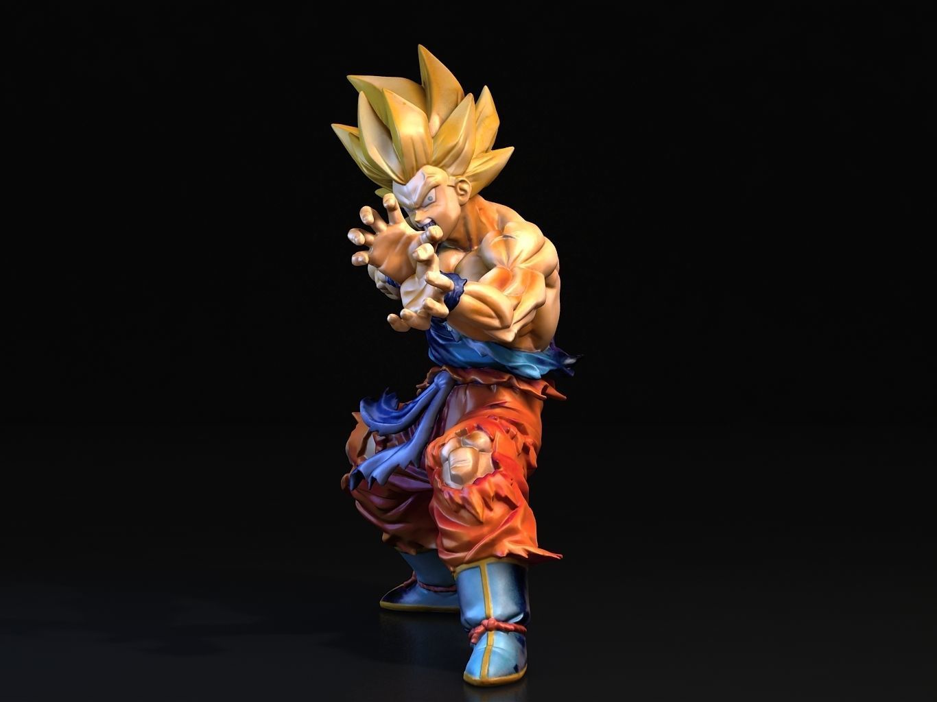 Goku SS Kamehameha 3D model_8