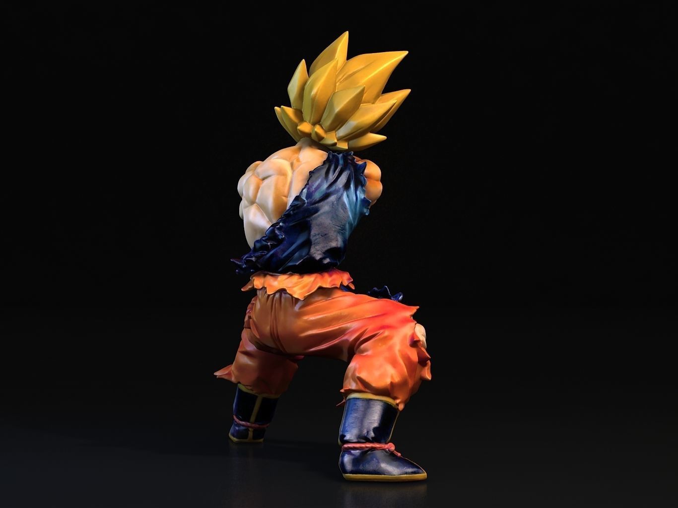 Goku SS Kamehameha 3D model_4