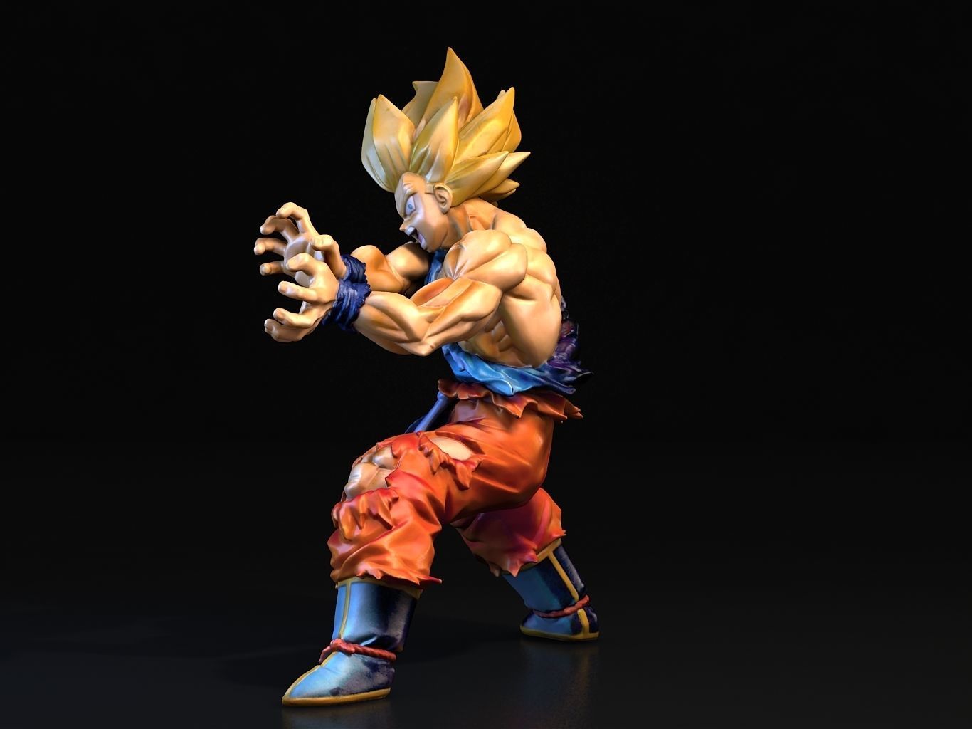 Goku SS Kamehameha 3D model_7