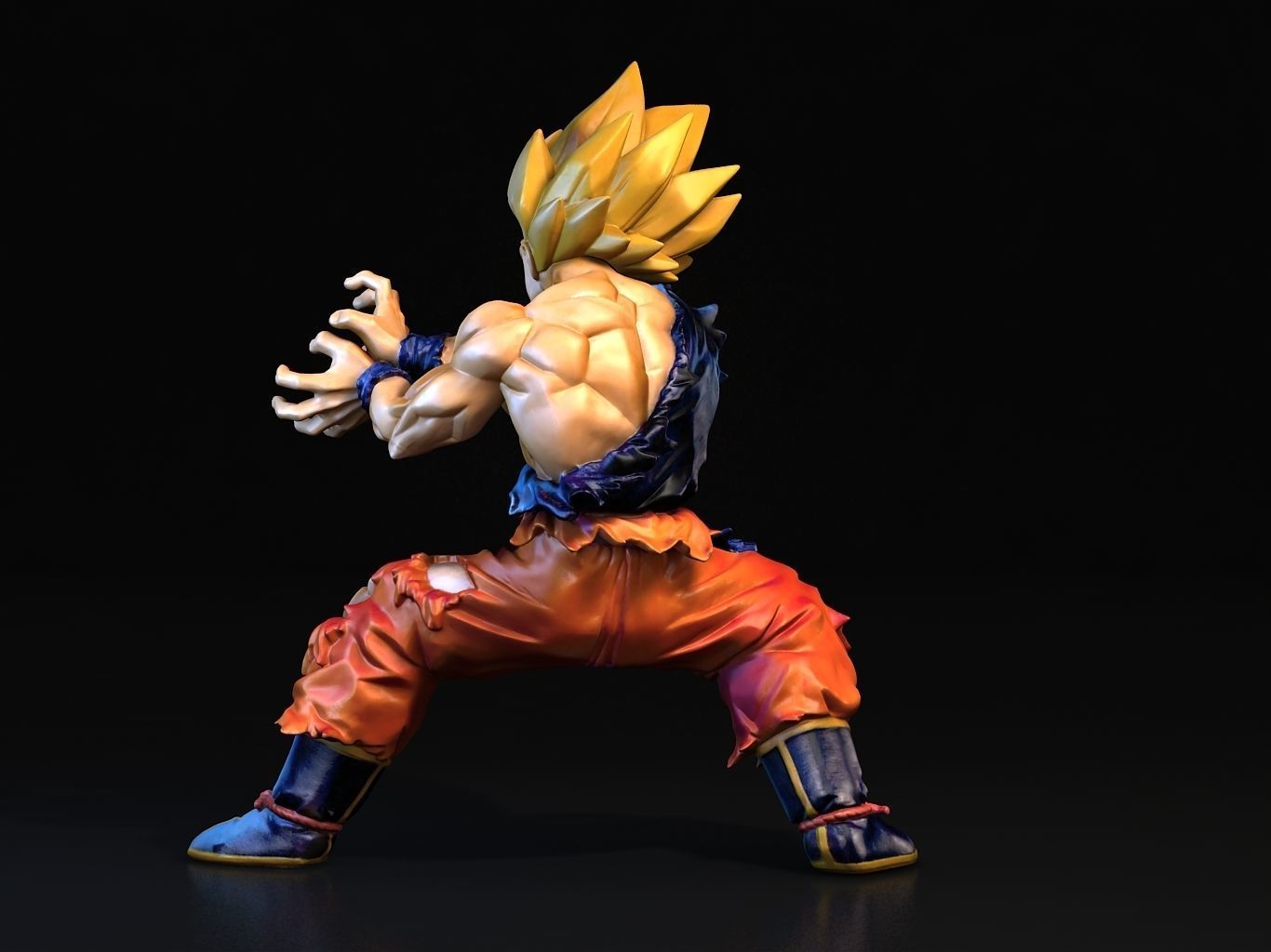 Goku SS Kamehameha 3D model_5
