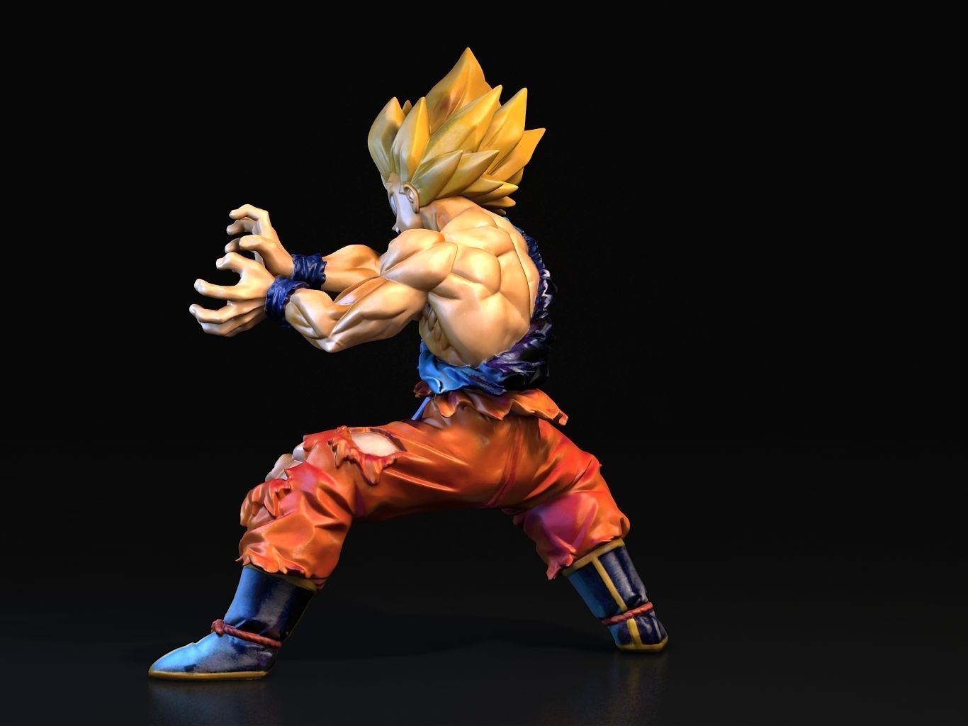 Goku SS Kamehameha 3D model_6