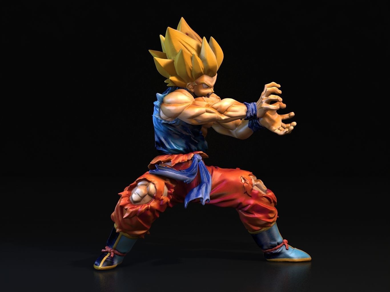 Goku SS Kamehameha 3D model_2