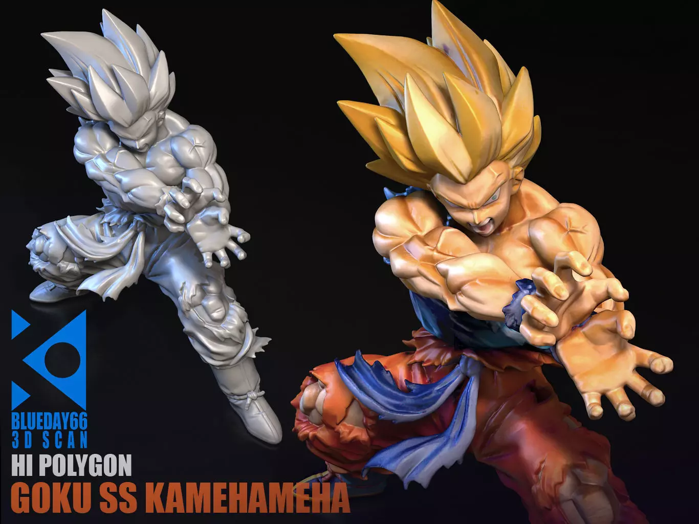 Goku SS Kamehameha 3D model_0
