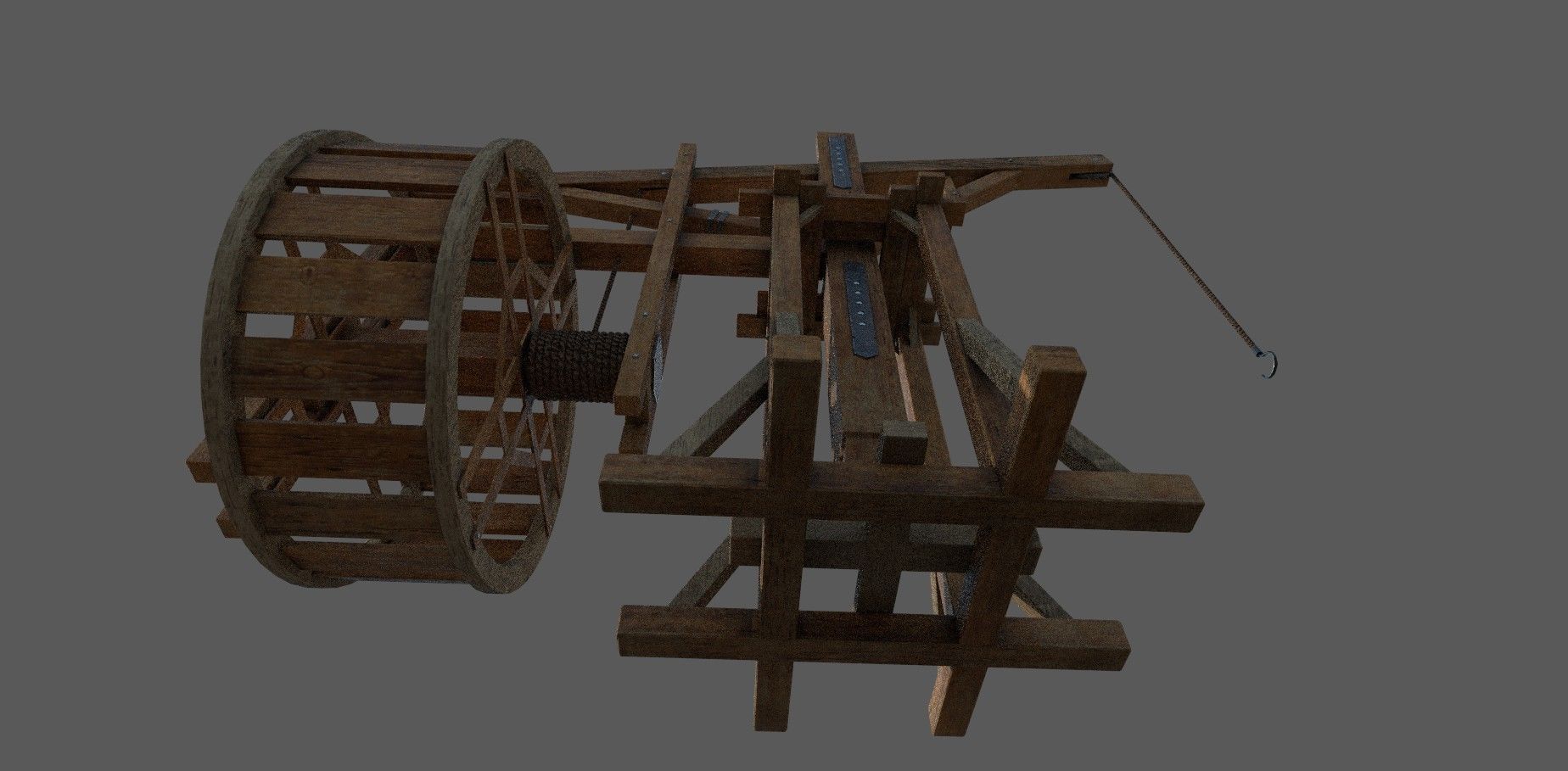 Medieval Crane 3D model Low-poly 3D model_7