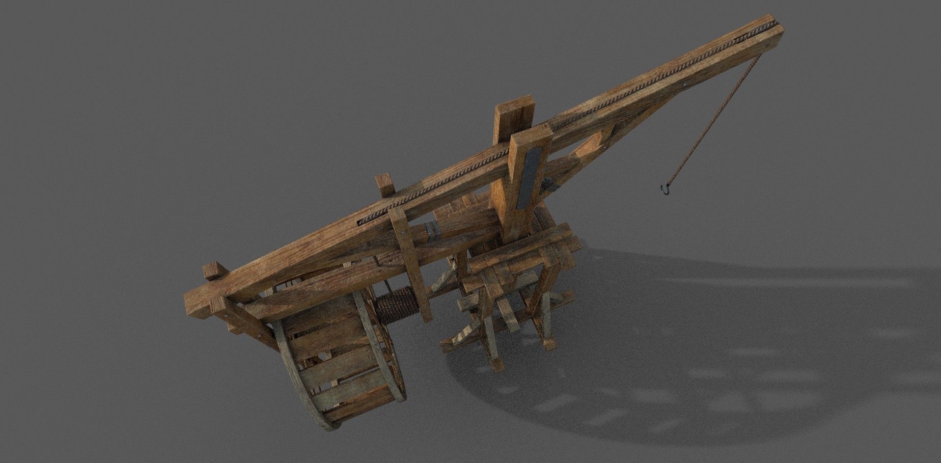 Medieval Crane 3D model Low-poly 3D model_6