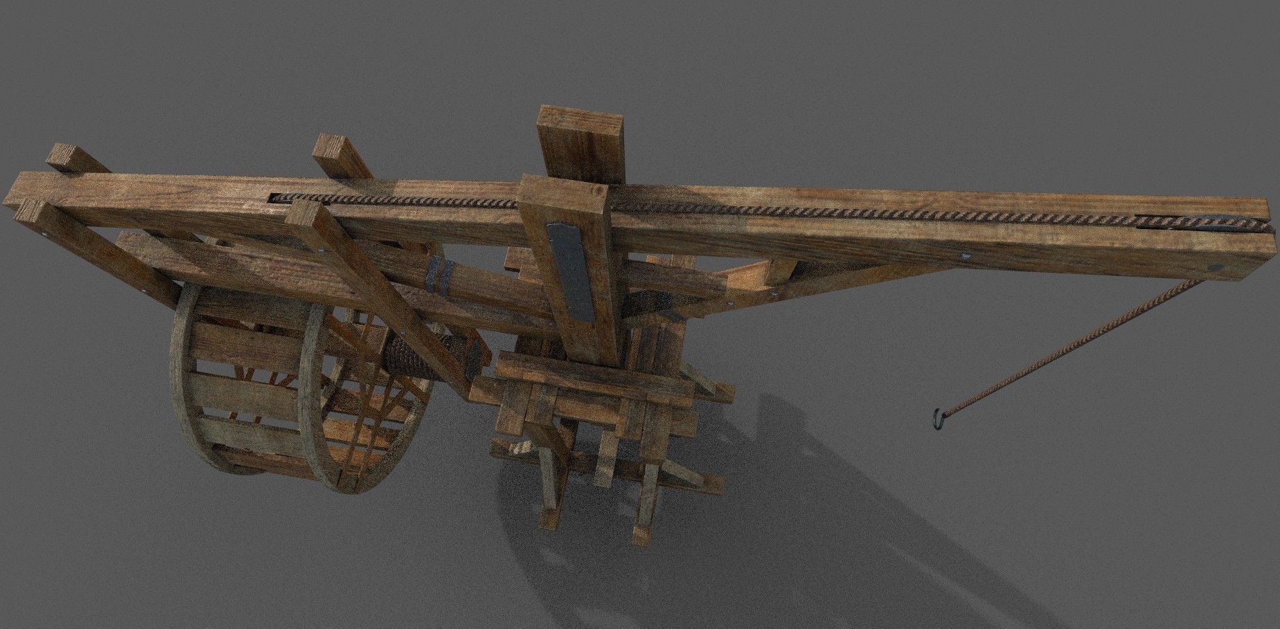 Medieval Crane 3D model Low-poly 3D model_2