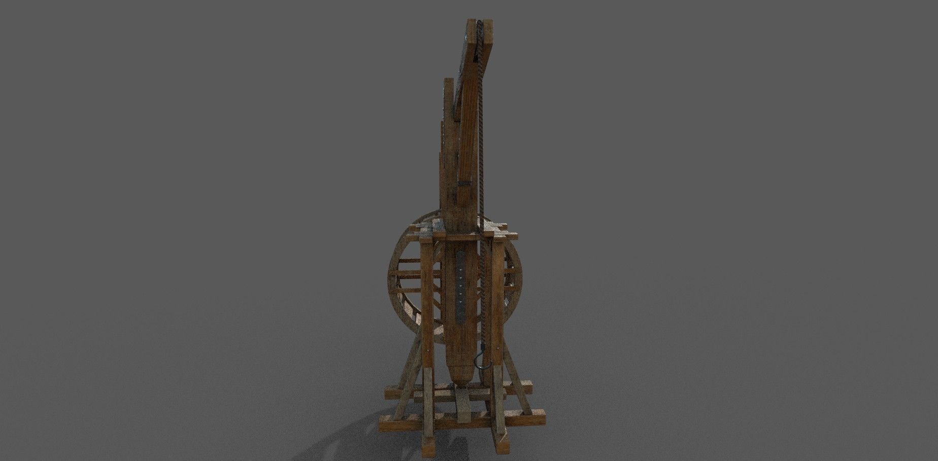 Medieval Crane 3D model Low-poly 3D model_9
