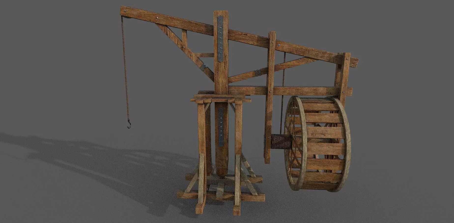 Medieval Crane 3D model Low-poly 3D model_0