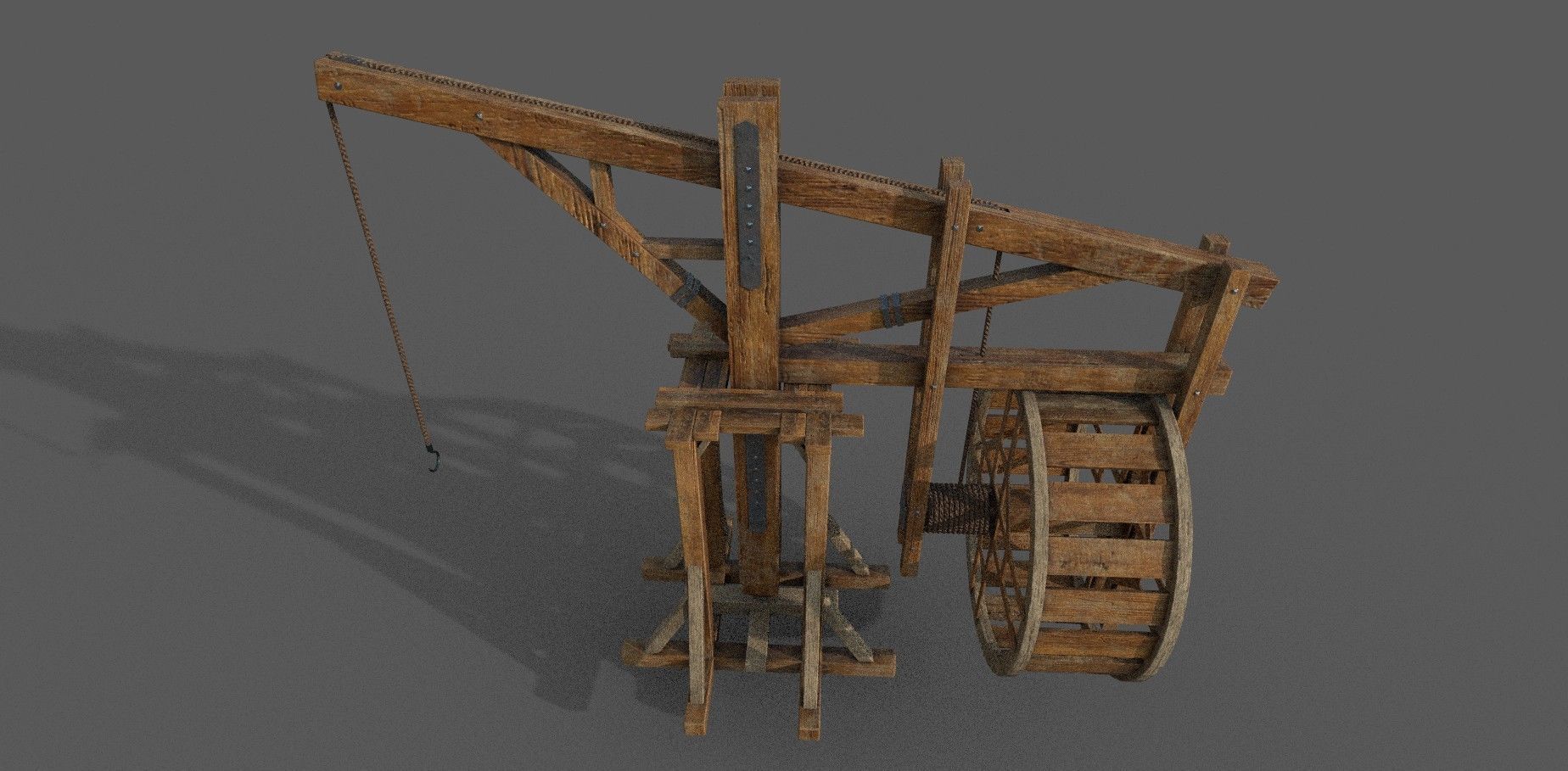 Medieval Crane 3D model Low-poly 3D model_3