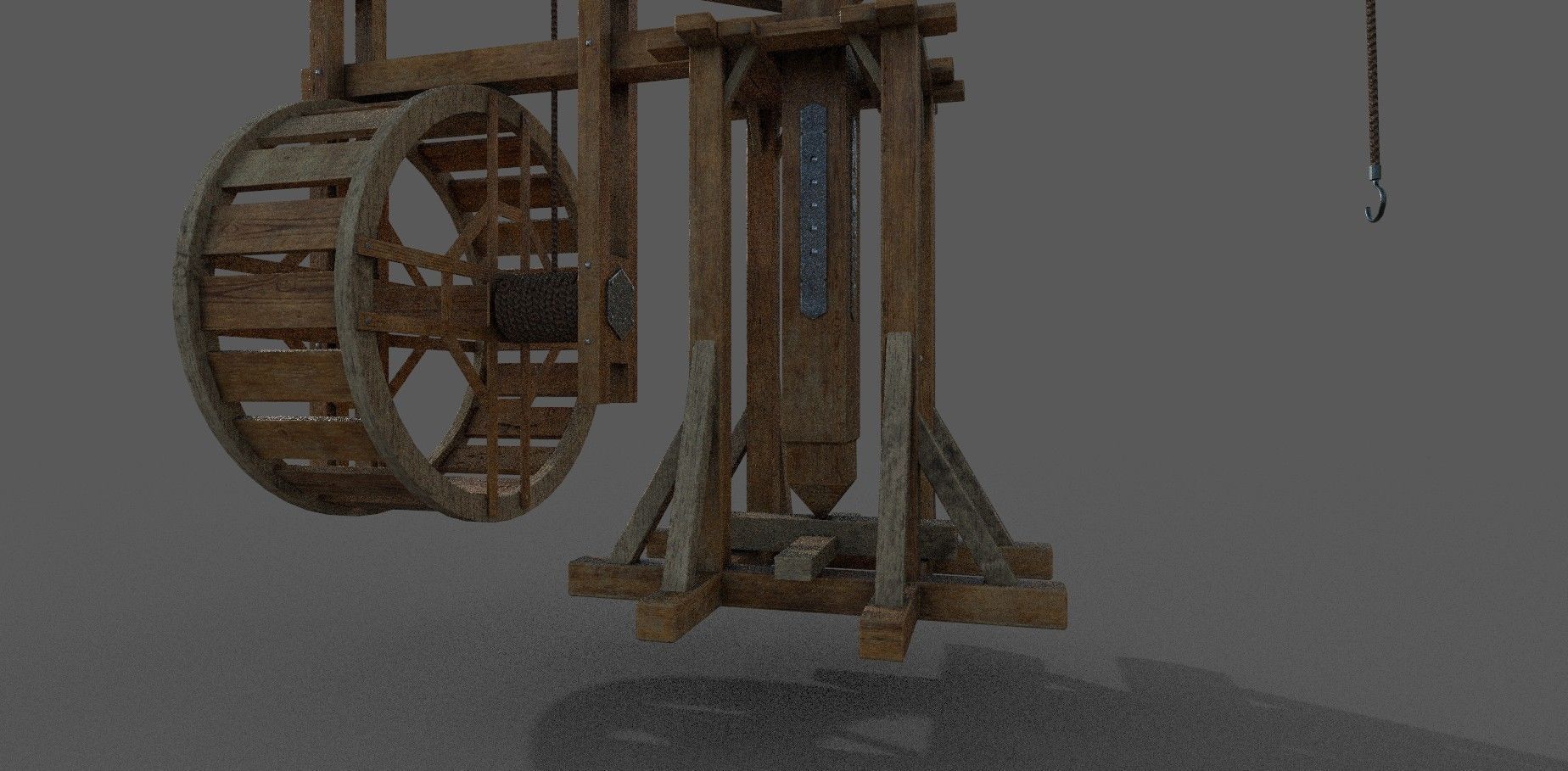 Medieval Crane 3D model Low-poly 3D model_10