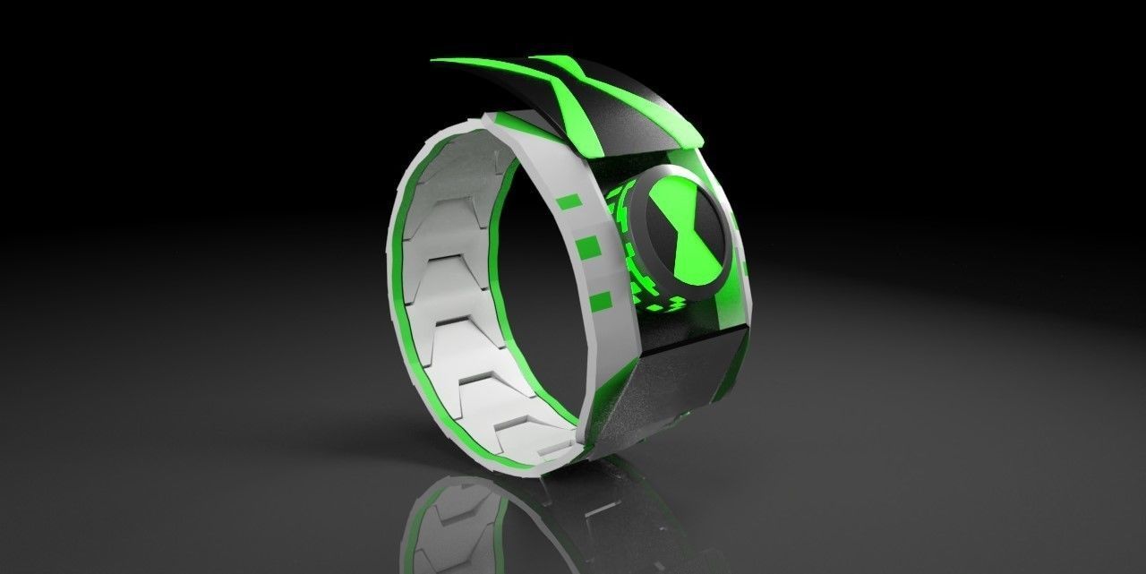 Omnitrix futuristic wristwatch 3D model_1