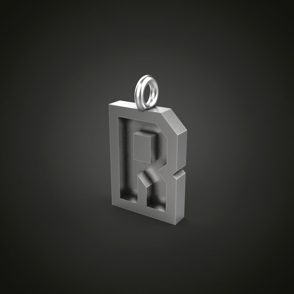 Alphabet pendants from A TO Z  3D print model_3