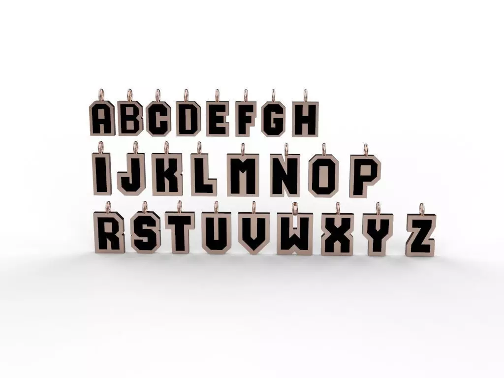 Alphabet pendants from A TO Z  3D print model_0