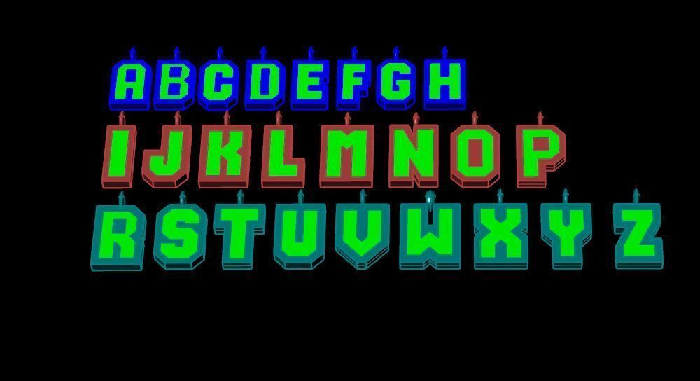 Alphabet pendants from A TO Z  3D print model_13