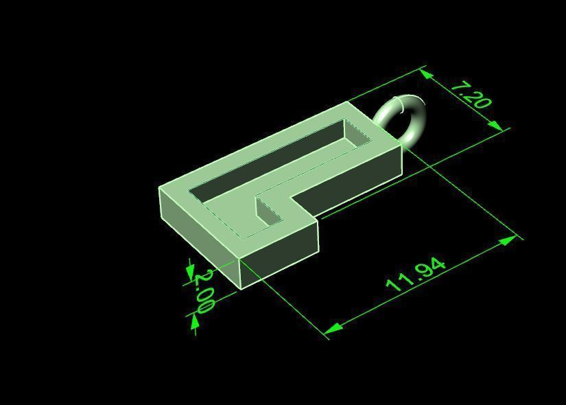 Alphabet pendants from A TO Z  3D print model_16