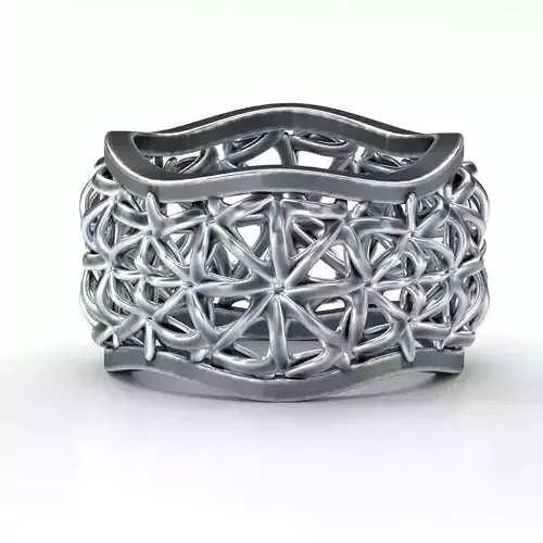 Snowflakes pattern ring 3D print model
