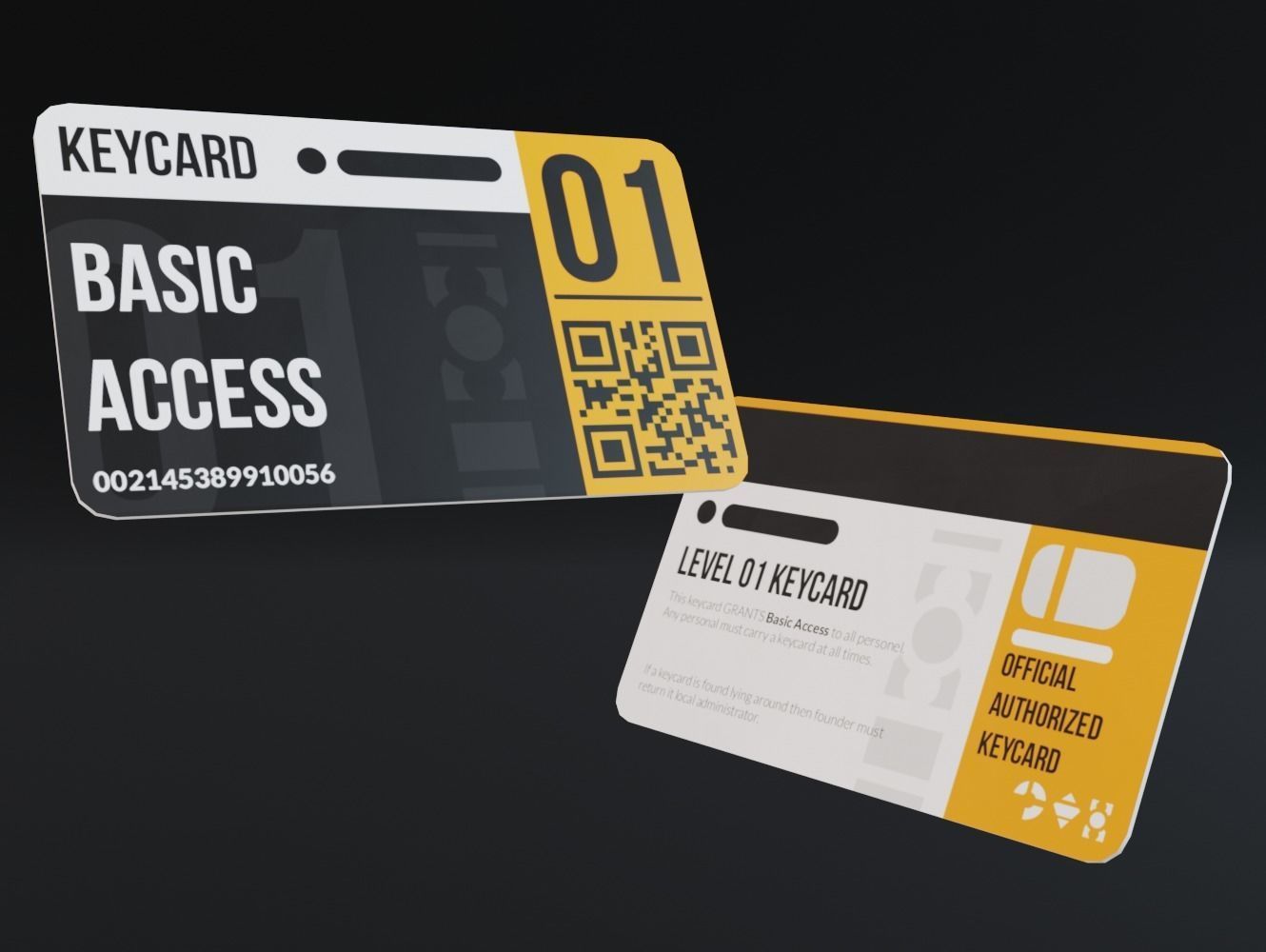 low-poly set of keycards Low-poly 3D model_4