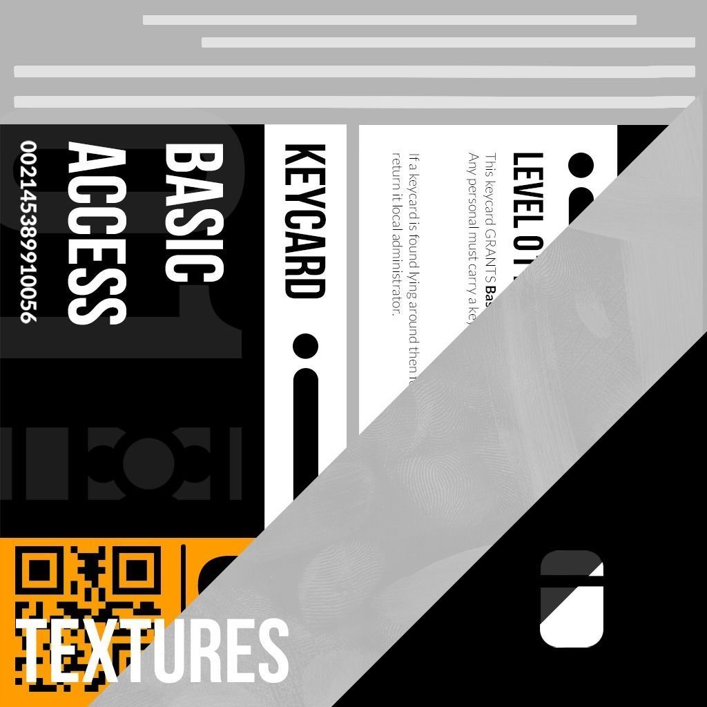 low-poly set of keycards Low-poly 3D model_9