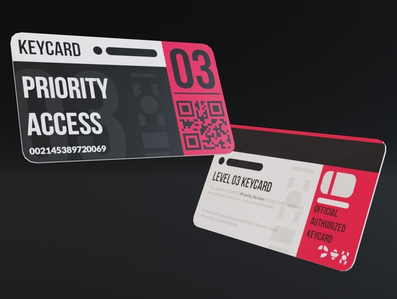 low-poly set of keycards Low-poly 3D model_6