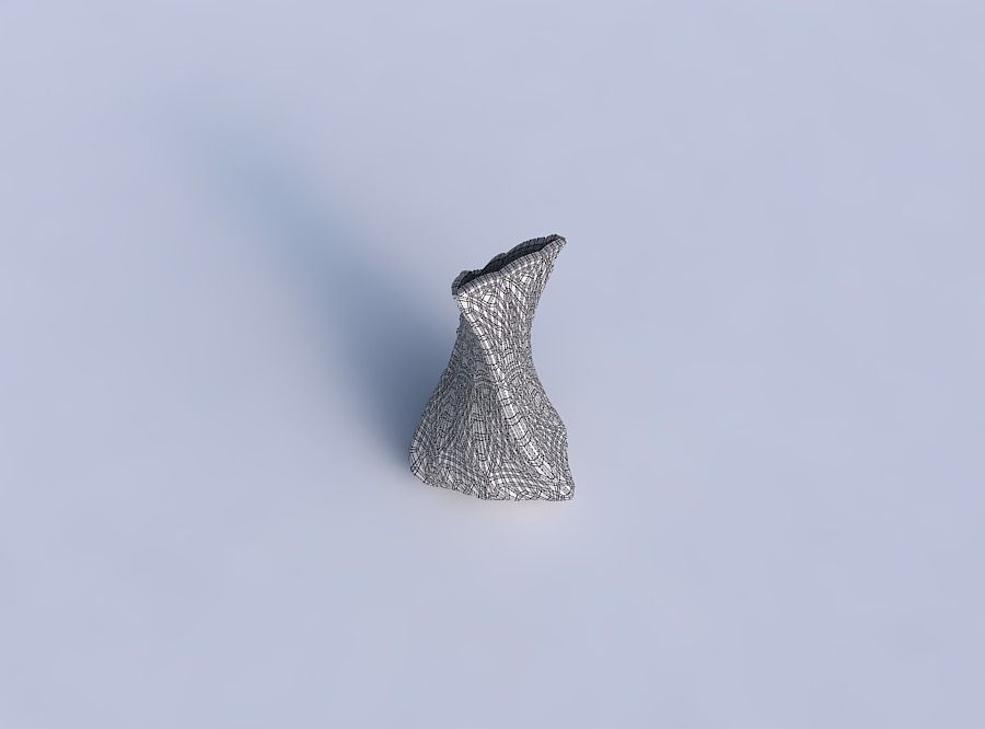Vase twist puffy tappered triangle with fine mosaic plates 3D print model_6