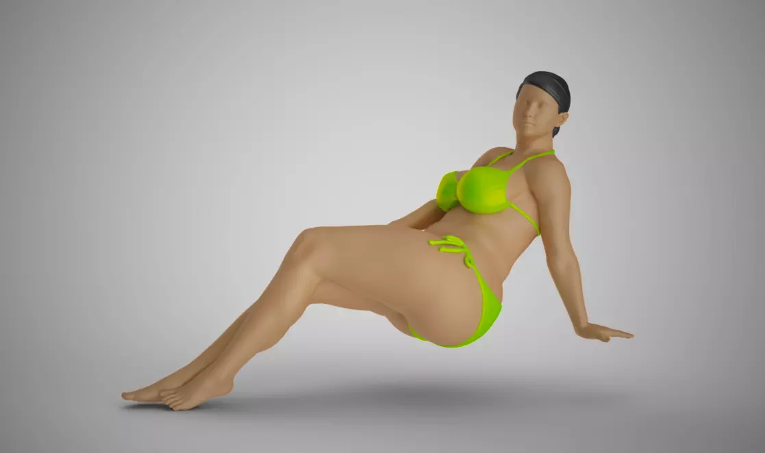 Woman Long Sitting 3D print model_0