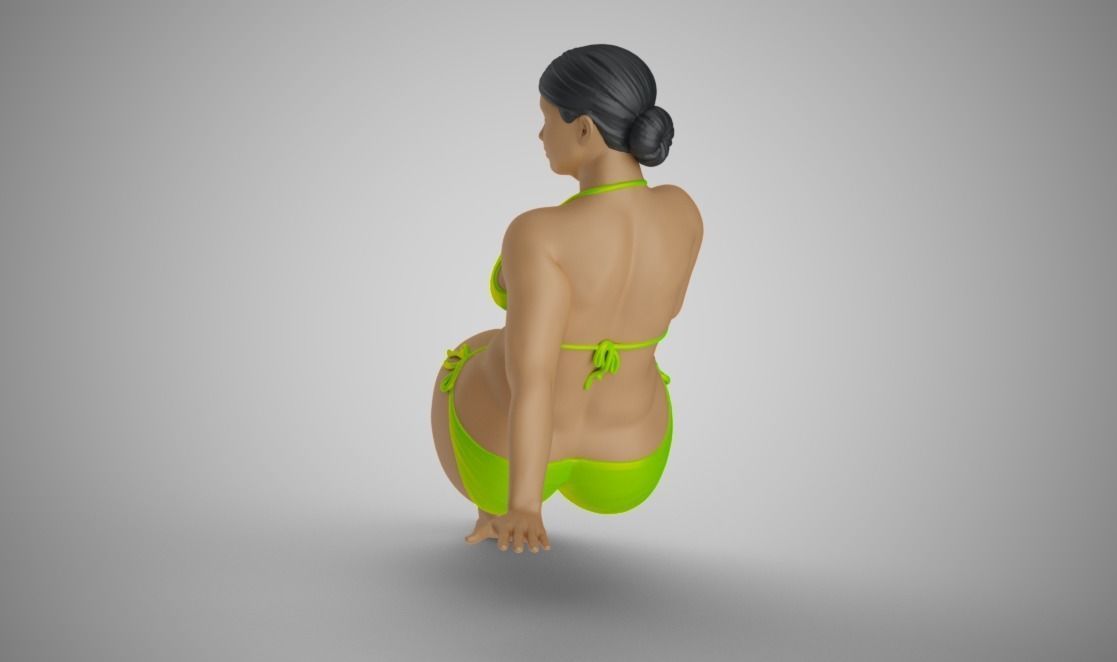Woman Long Sitting 3D print model_10