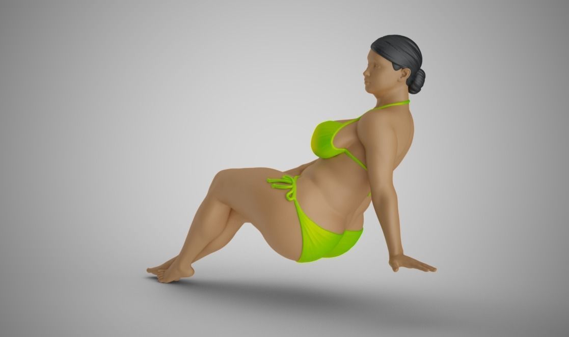 Woman Long Sitting 3D print model_11
