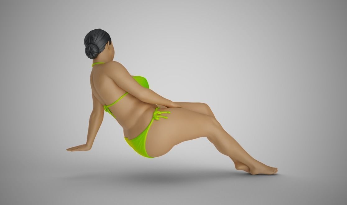 Woman Long Sitting 3D print model_8