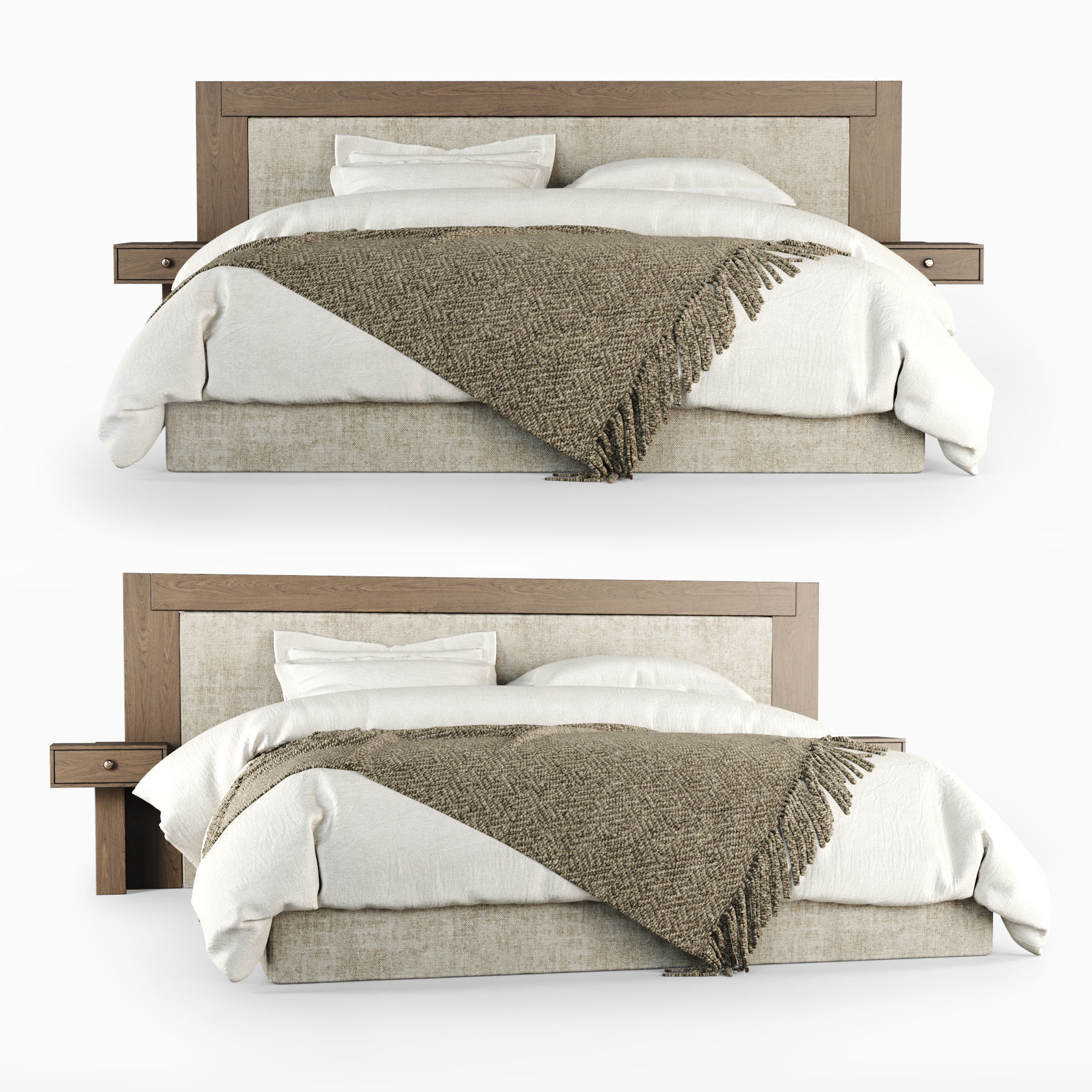 Double bed 3D model_5