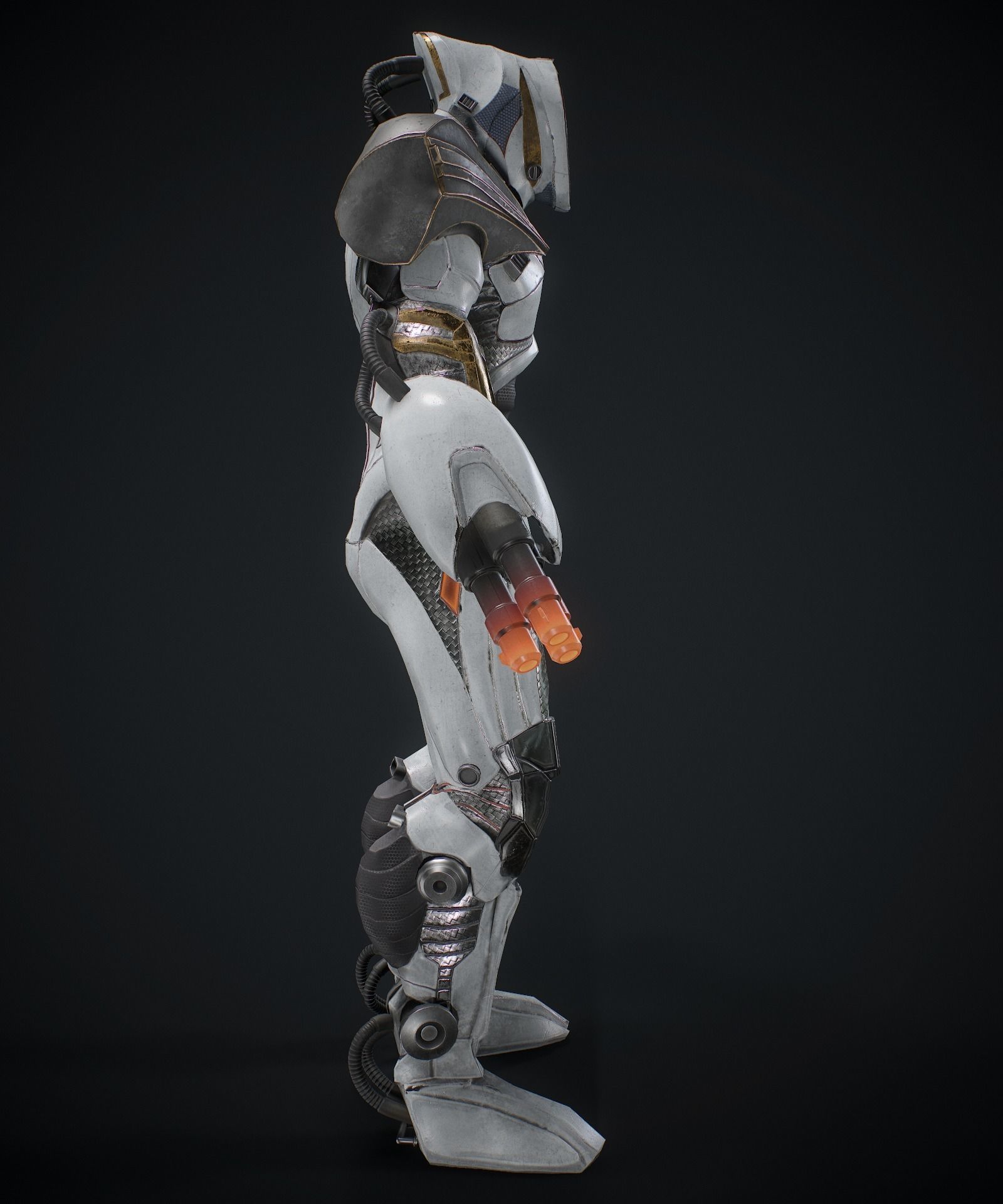 Sci-fi robot  Low-poly 3D model_11