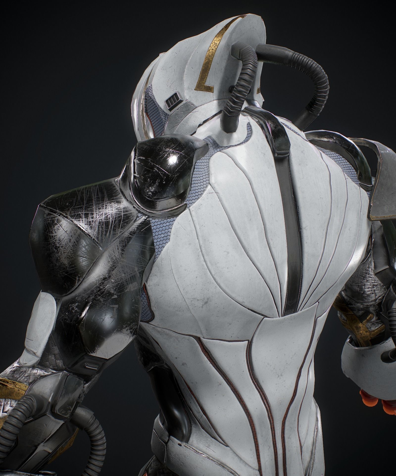 Sci-fi robot  Low-poly 3D model_9