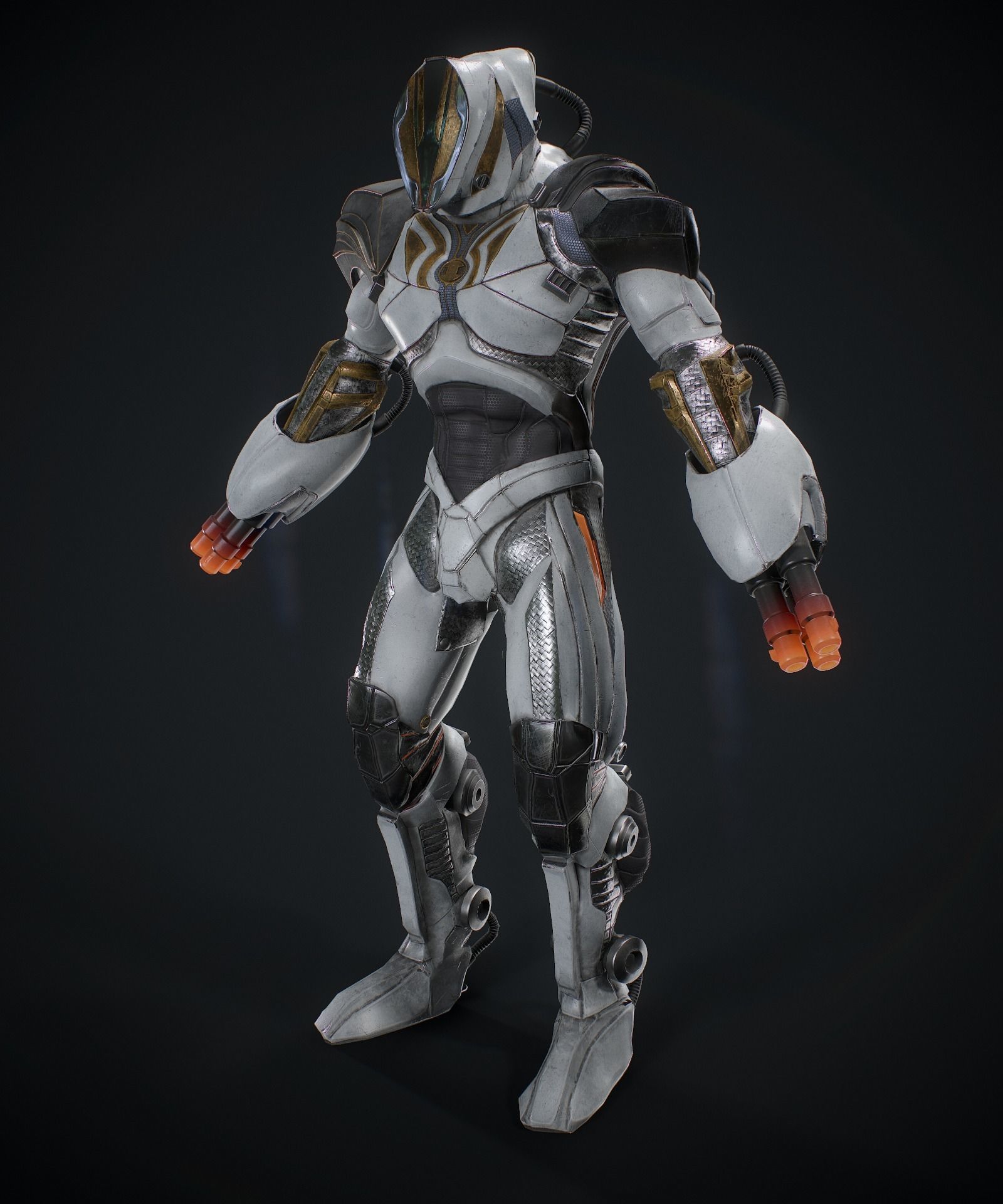 Sci-fi robot  Low-poly 3D model_4