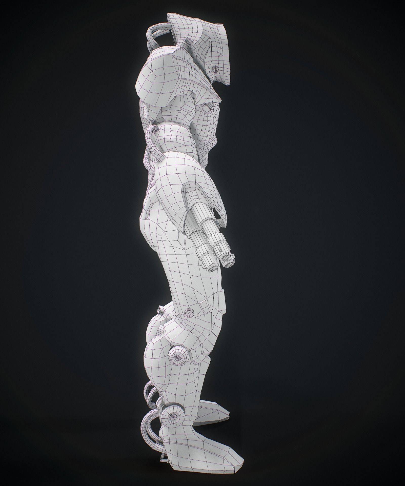 Sci-fi robot  Low-poly 3D model_17