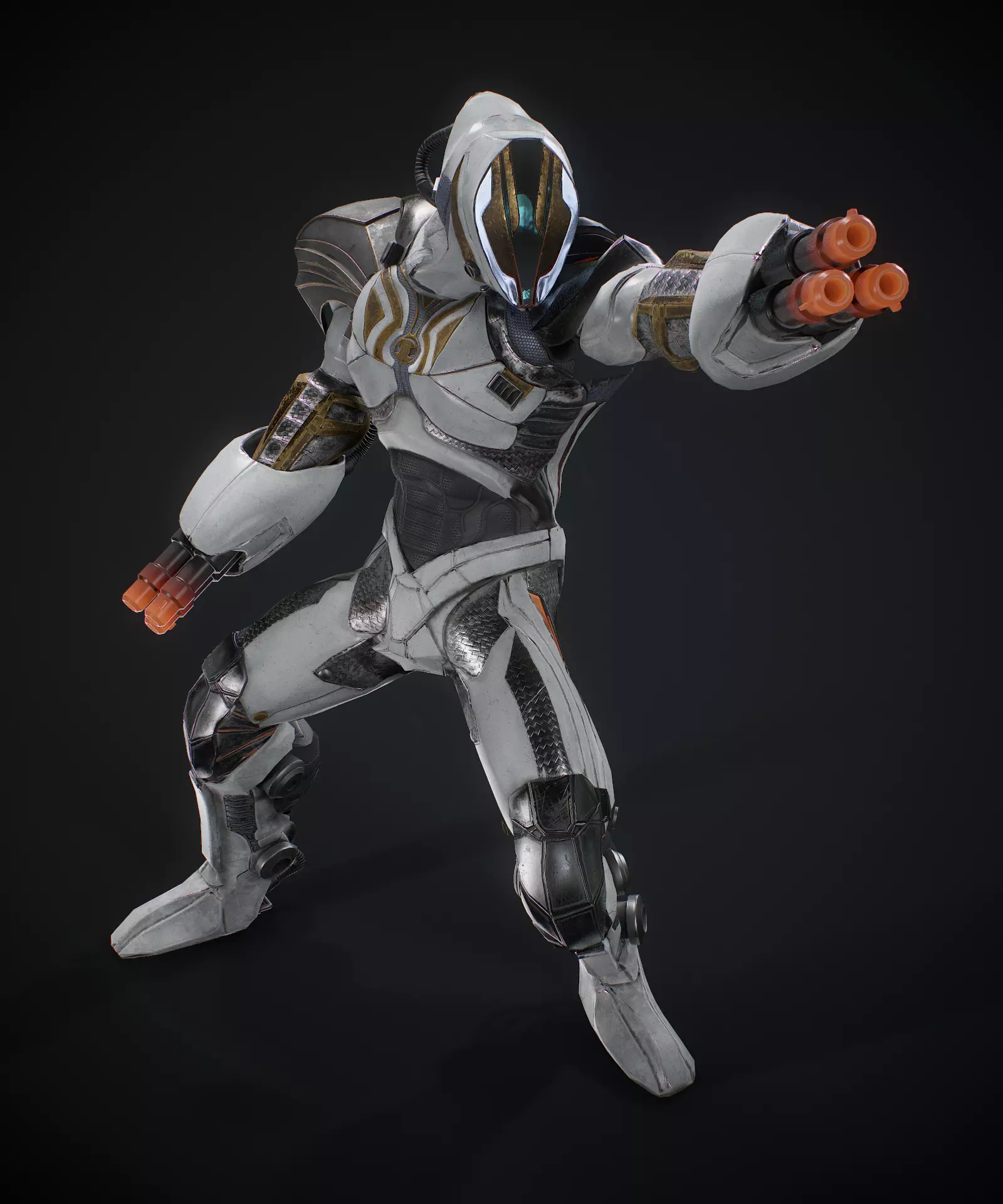 Sci-fi robot  Low-poly 3D model_0