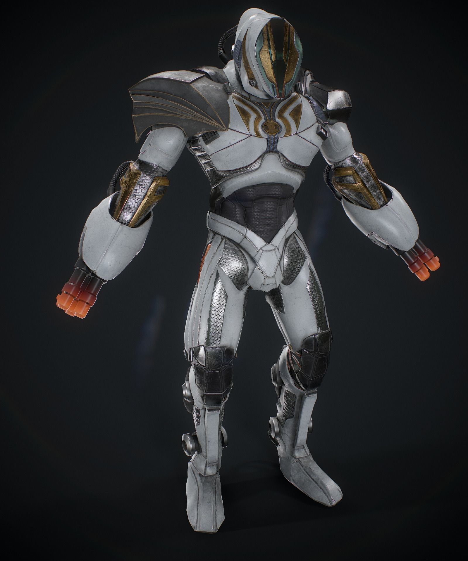 Sci-fi robot  Low-poly 3D model_6