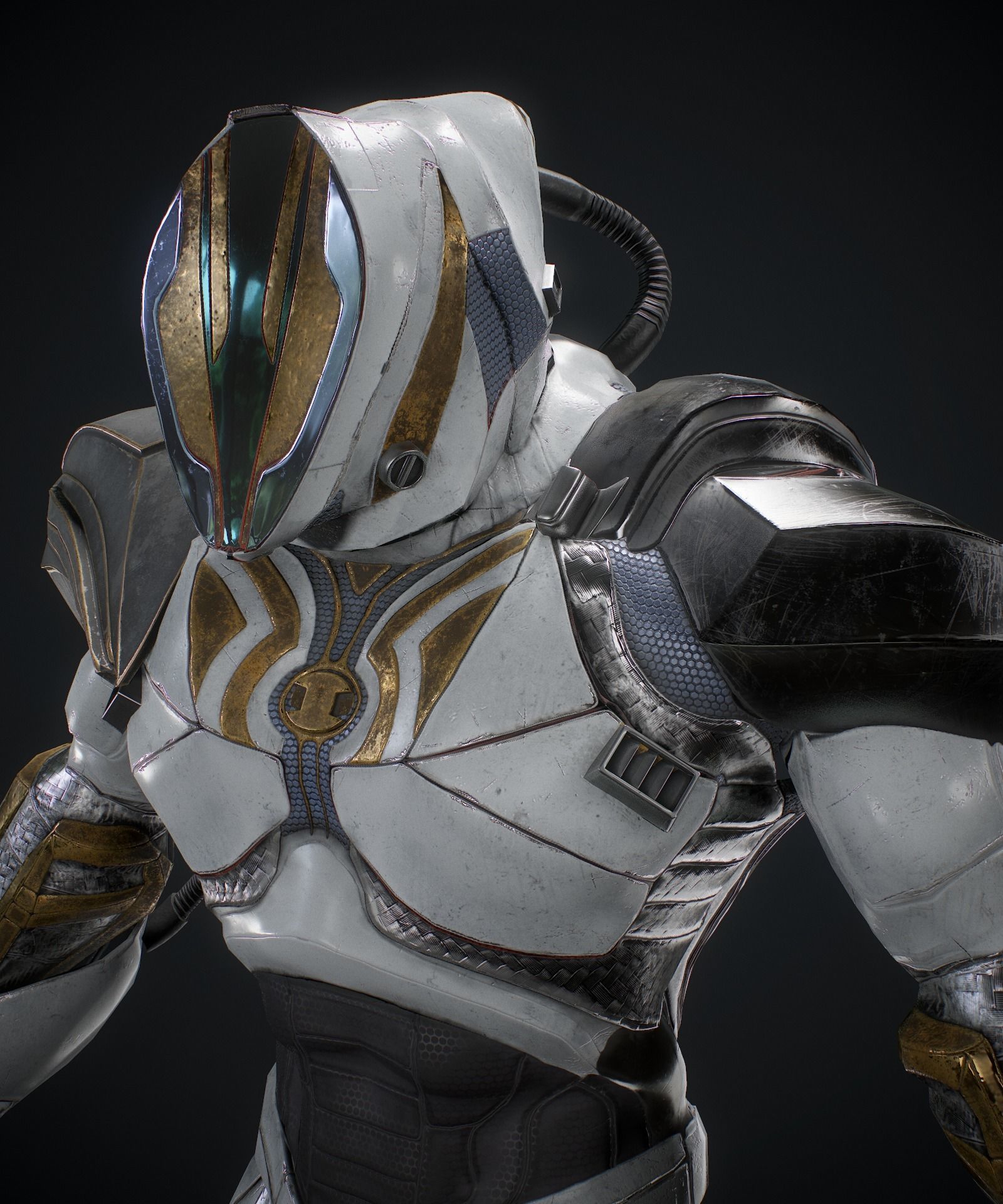 Sci-fi robot  Low-poly 3D model_8