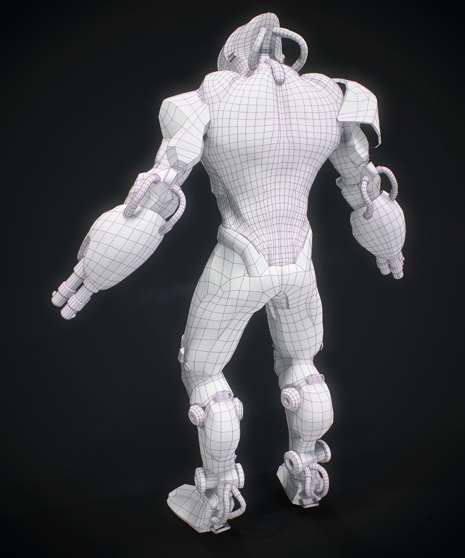 Sci-fi robot  Low-poly 3D model_18