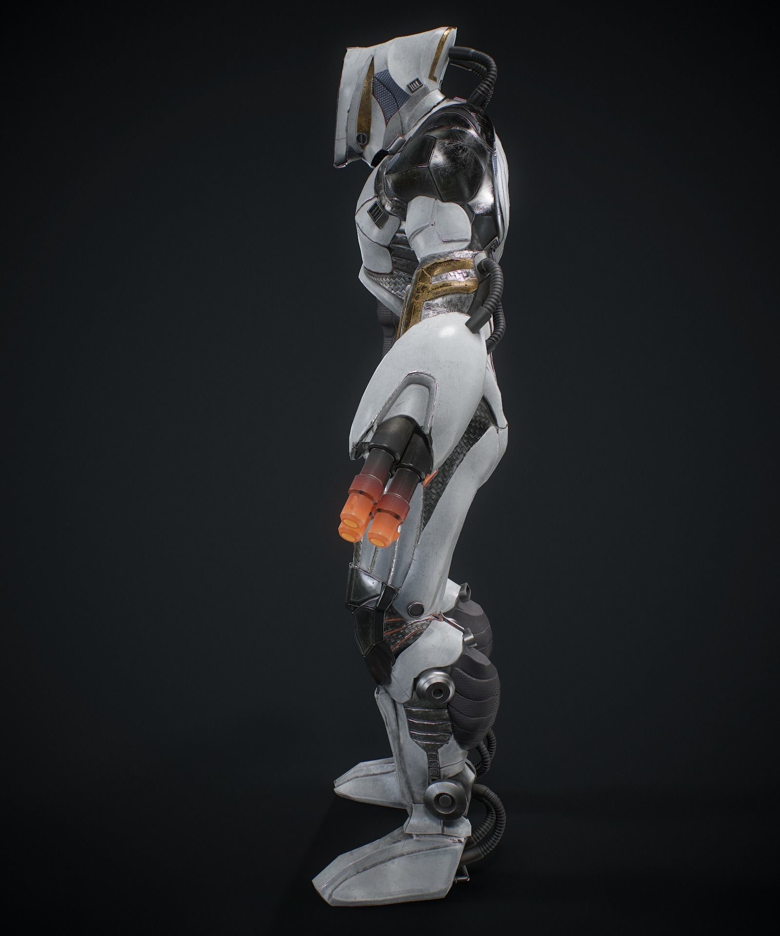 Sci-fi robot  Low-poly 3D model_12