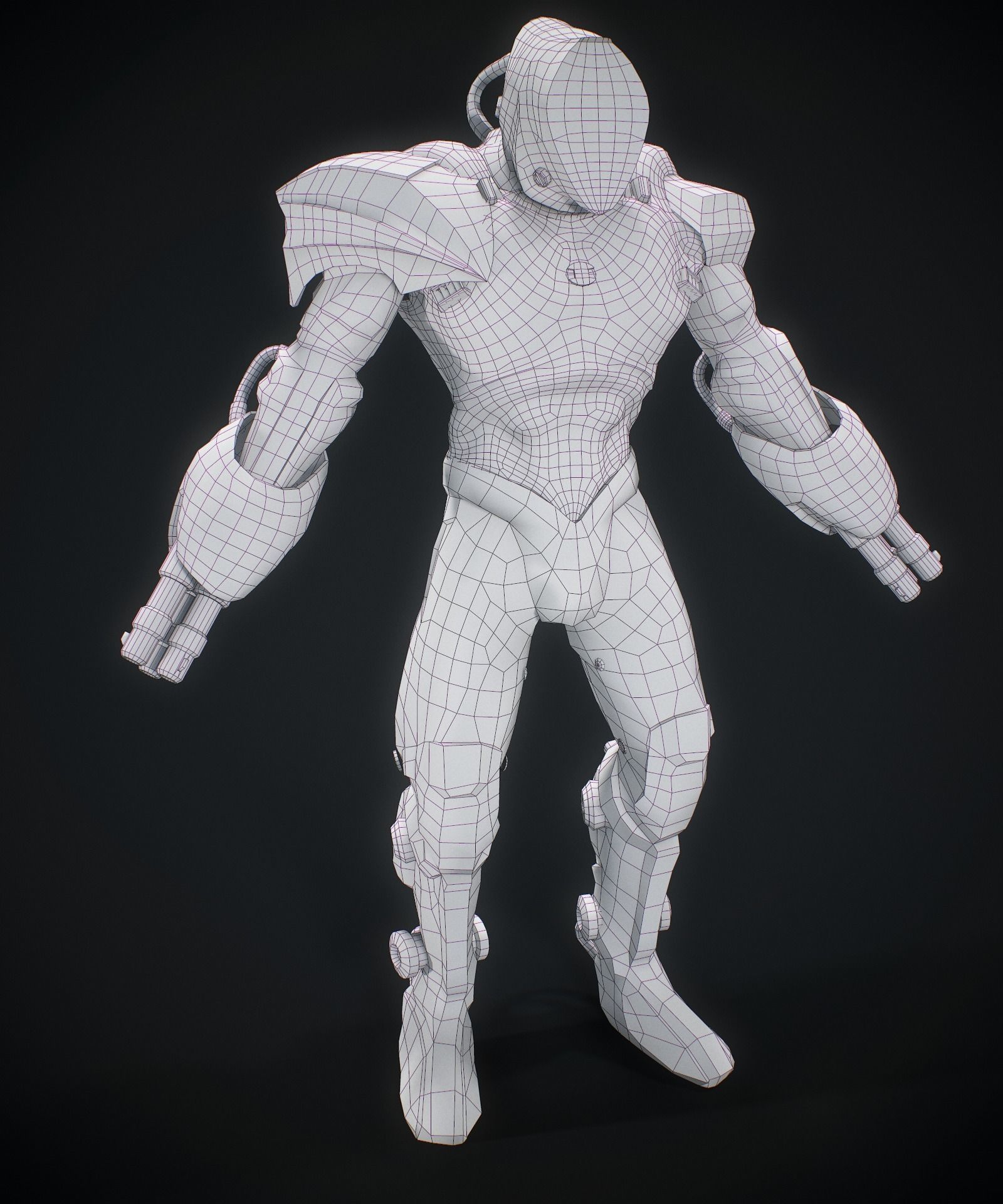 Sci-fi robot  Low-poly 3D model_16