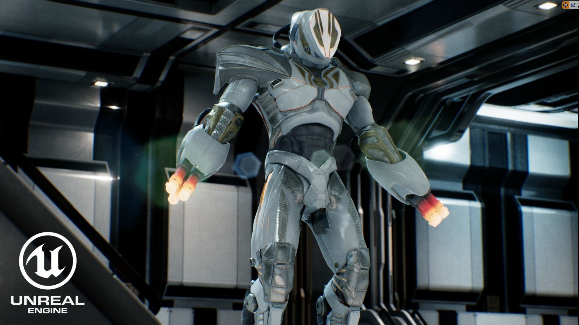 Sci-fi robot  Low-poly 3D model_14