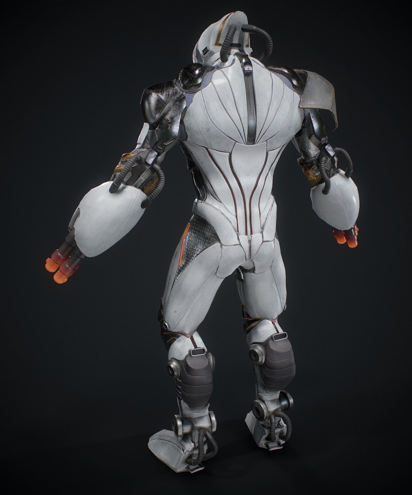 Sci-fi robot  Low-poly 3D model_7