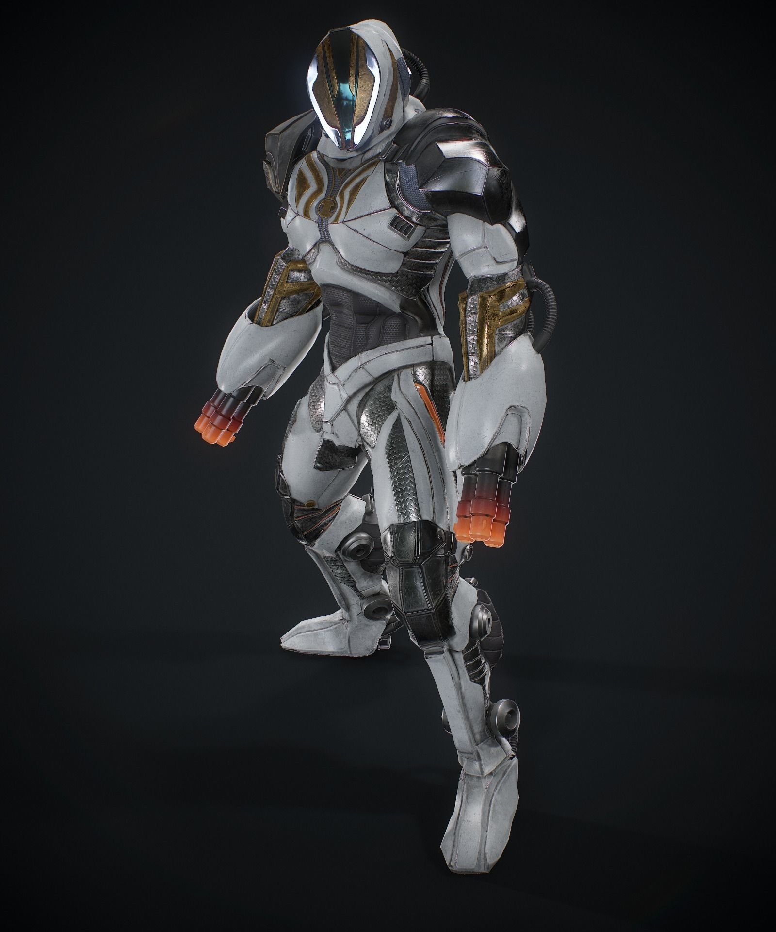 Sci-fi robot  Low-poly 3D model_5