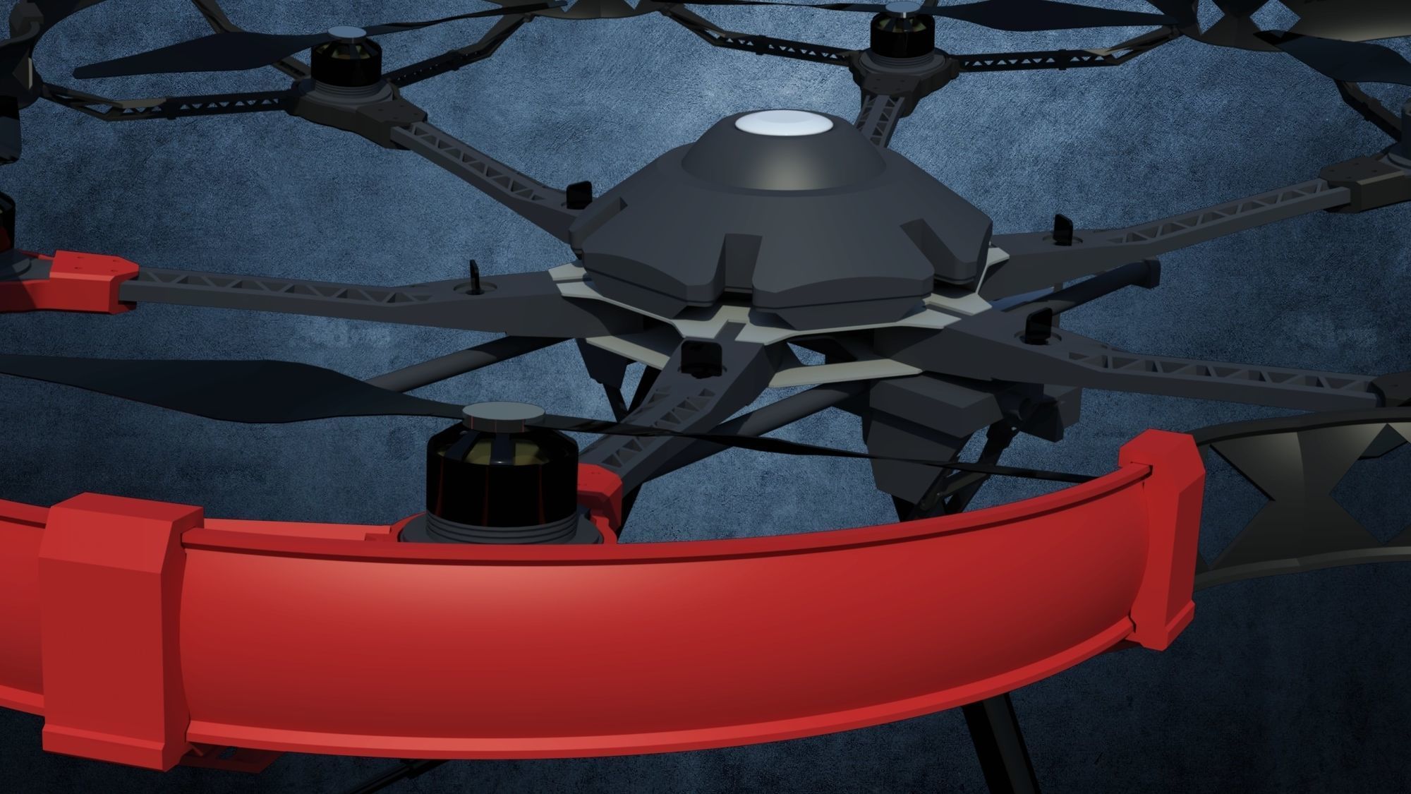 Multicopter DJI S800 with Rotor Protection 3D model_2