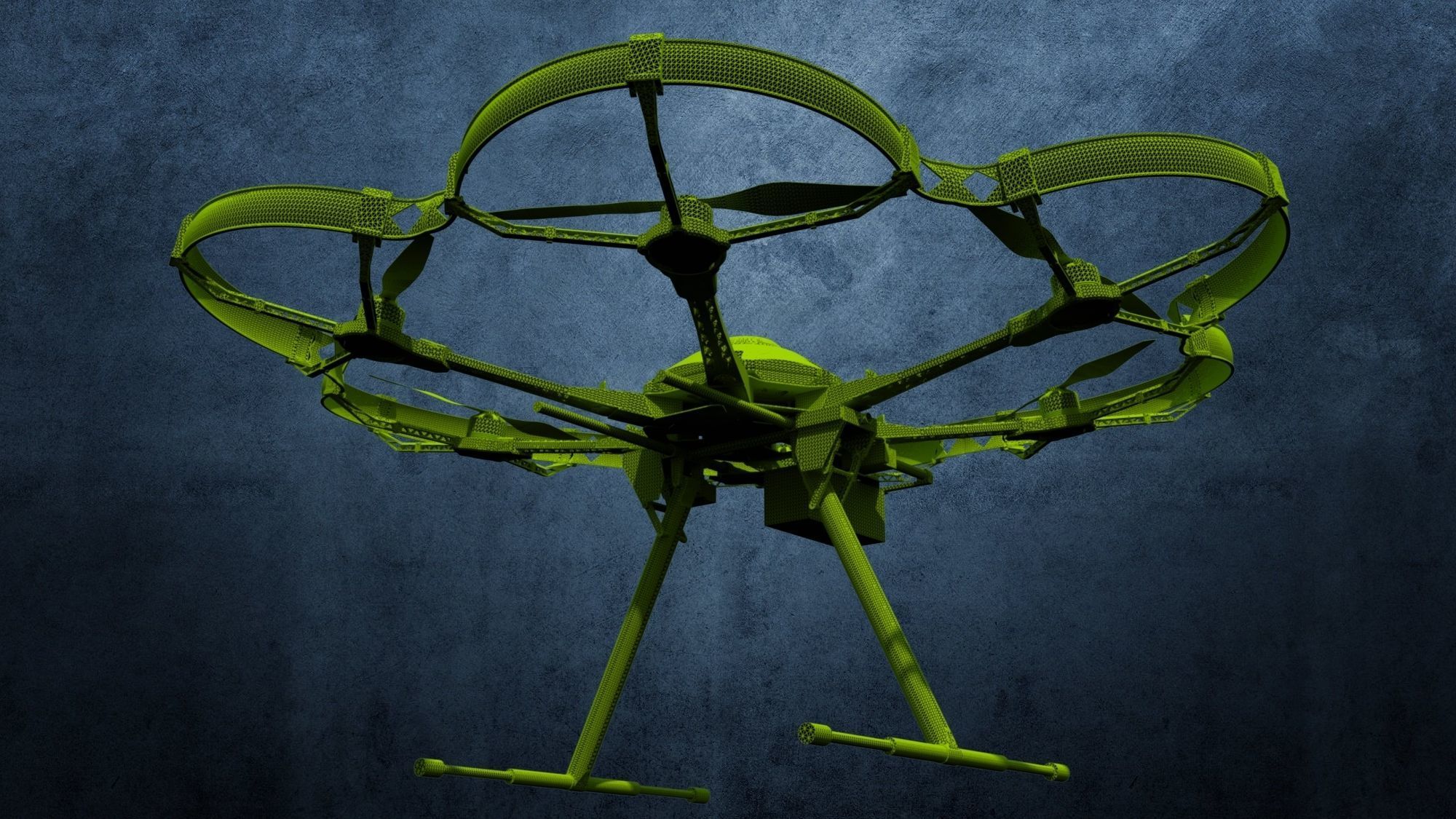 Multicopter DJI S800 with Rotor Protection 3D model_5