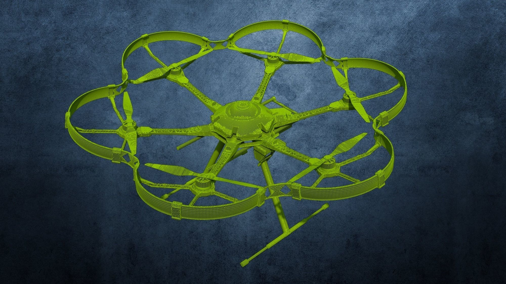 Multicopter DJI S800 with Rotor Protection 3D model_1