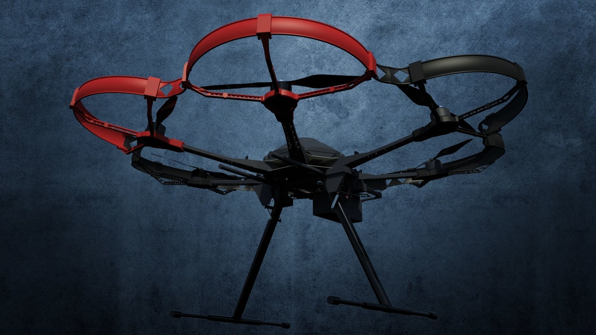 Multicopter DJI S800 with Rotor Protection 3D model_4