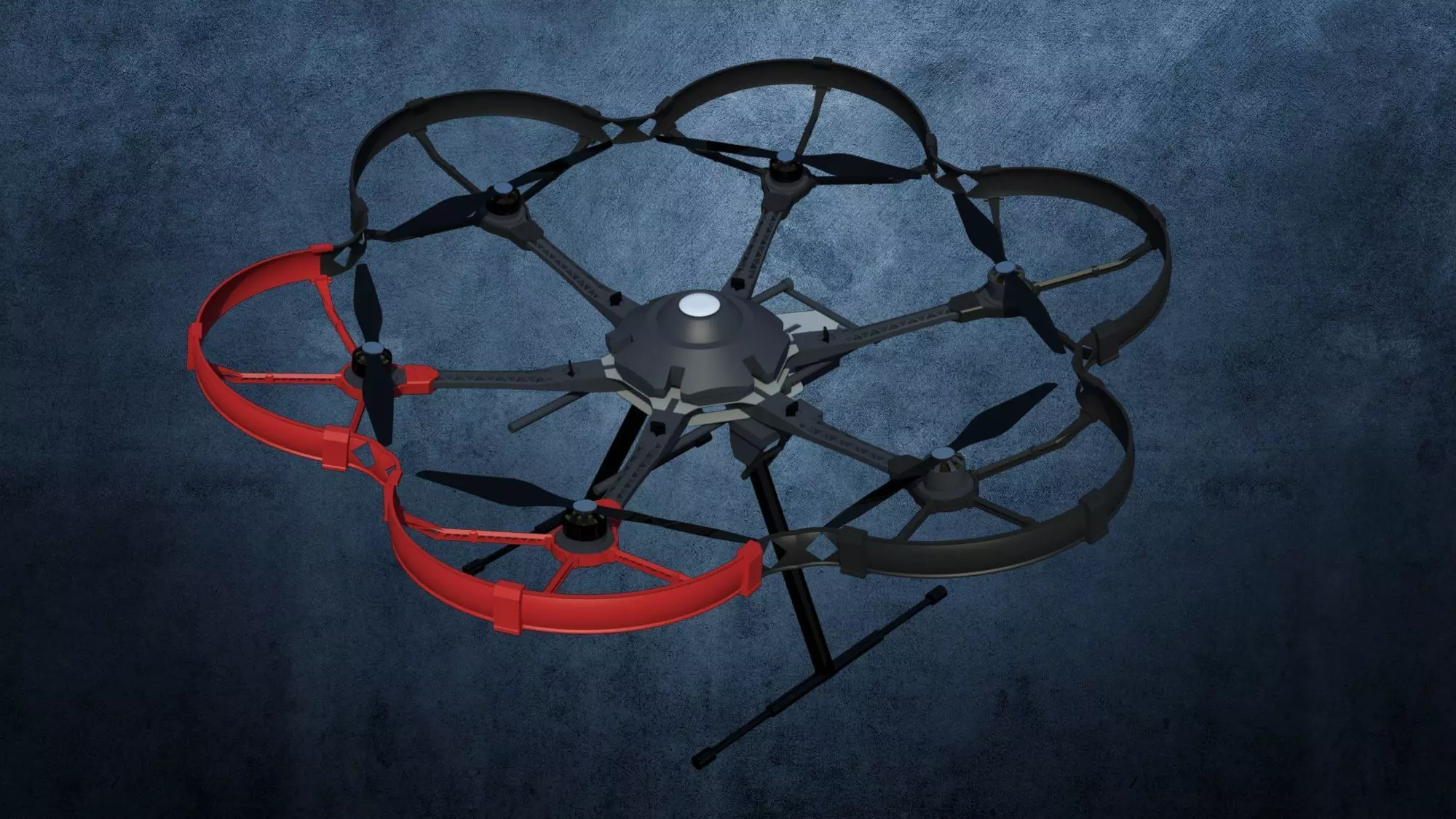 Multicopter DJI S800 with Rotor Protection 3D model_0