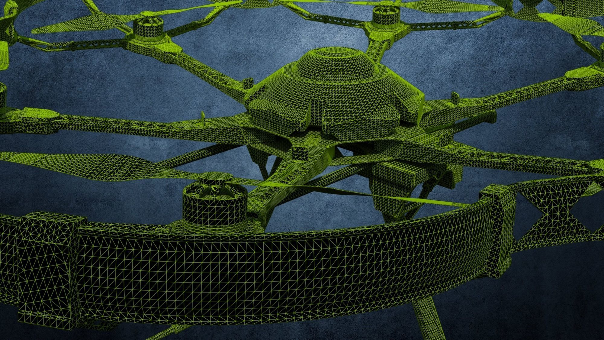 Multicopter DJI S800 with Rotor Protection 3D model_3